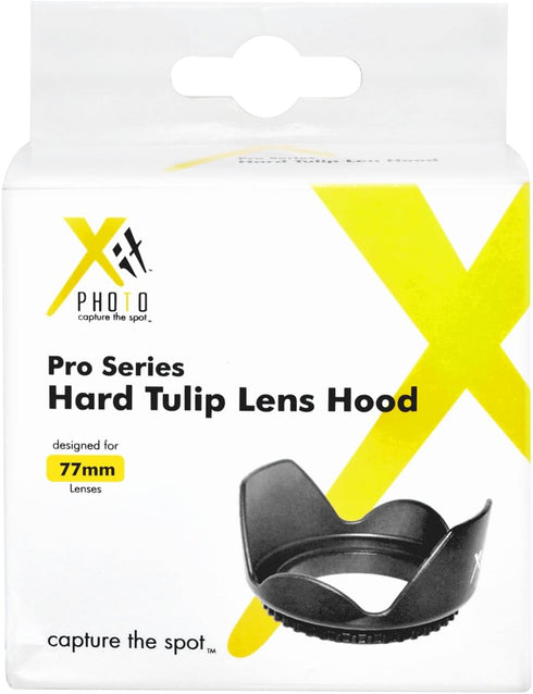 Xit XT77HLH 77mm Hard Tulip Shaped Lens Hood (Black)