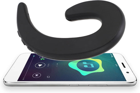 Wireless Bone Conduction Headset, Bluetooth 4.2 Ear-Hook Stereo Earphones with Mic for iPhone (Black)