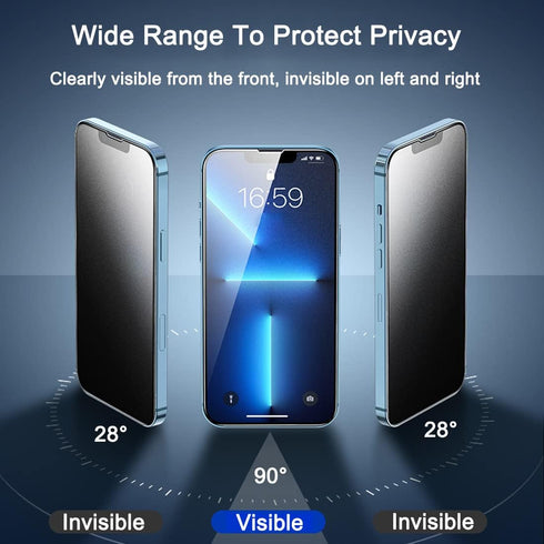 2-Pack Matte Privacy Screen Protector For iPhone 13 Pro Max/iPhone 14 Plus, Anti-Glare Anti-Spy Scratch Resistant Tempered Glass Film, Rounded Edge Full Coverage, Smooth & Sensitive Touch