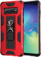Samsung Galaxy S10 Case | Military Grade Shockproof with Kickstand and Built-in Magnetic Car Mount (Red)