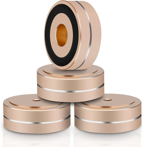 Monosaudio Speaker Isolation Feet 4 Pcs 40x15mm Aluminum Feet with Non-Slip Rubber Rings for Audio Equipment