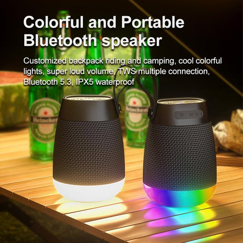 thl 360 5.3, IPX5 6H Portable Bluetooth Speaker with Music Rhythm Lights, Bluetooth Waterproof, Playtime, TF