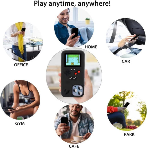 WeLohas Gameboy Case for iPhone 11, Handheld Retro 168 Classic Games, Anti-Scratch Shockproof Phone Cover, Black