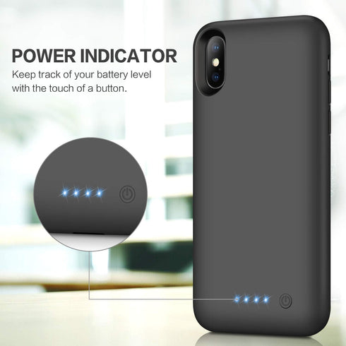 Feob Battery Case for iPhone Xs Max, Upgraded 7800mAh Portable Charging Case, Protective Charger Cover - Black