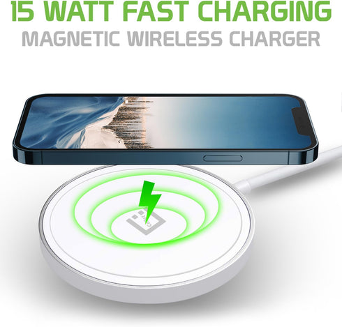 Wireless iPhone Charger, QI Fast Charge Compatible for Apple iPhones, Samsung Galaxy Smartphones, Google Pixel, Moto Series Phones