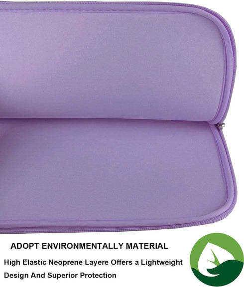 15.6 Inch Laptop Sleeve, Neoprene Notebook Case Compatible with Asus/Dell/Fujitsu/HP/Sony/Toshiba/Acer (Purple)