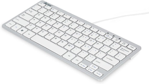iKKEGOL USB Slim Mini Wired 78 Key Small Super Thin Compact Keyboard for Desktop Laptop PC, White