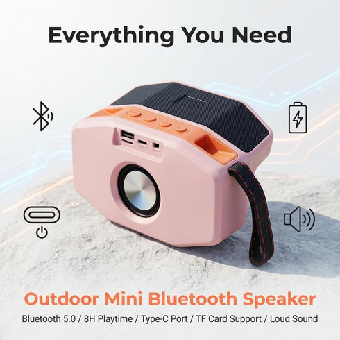 THROLX 5.3, Portable Bluetooth Speaker, Loud Volume Clear Vocals, TWS Pairing, Bluetooth TF/USB, Easy Button Control