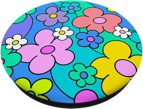 Indie Aesthetic Drawing Flower Power Daisy Hippie Y2K 60s PopSockets Swappable PopGrip
