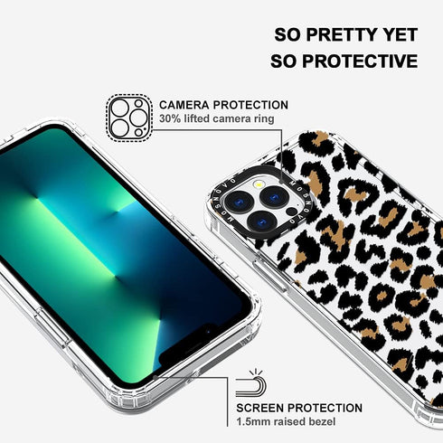 MOSNOVO iPhone 13 Pro Max Case, Leopard Print with 6.6ft Military-Grade Drop Protection & Anti Peel Off Tech