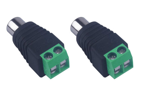 RCA to AV Screw Terminal Connector, Phono RCA Female Jack Solderless Converter for Audio/Video Speaker Wire