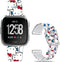 Hello Ki Sweet Blue Bands for Fitbit Versa 2/Versa/Versa Lite/Versa SE, Fancy Soft Sport Silicone Cartoon Holiday Strap