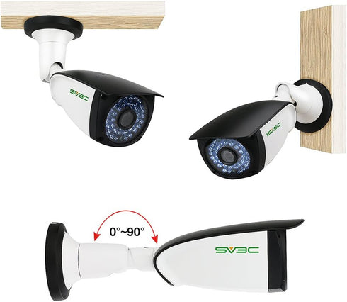SV3C 4MP POE IP Camera - Outdoor Security Camera with Two Way Audio, Night Vision, Motion Detection, IP66 Waterproof