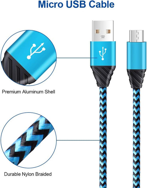 Android Phone Charger Cable 2 Pack - Wall Charger Adapter Compatible for Samsung Galaxy J8 J7 J6 J5 J4 J3 J2 J1