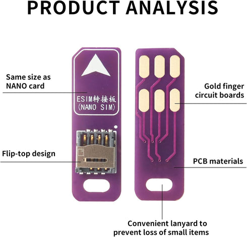 PinQiongZhe (2 ESIM to Nano SIM Card Adapter Conversion Board Wireless WiFi/CPE Solderless ESIM Experimental Test Board