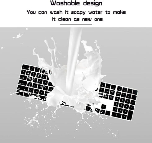 HRH Black Silicone Keyboard Cover Keypad Skin for Magic Keyboard with Numeric Keypad A1843 (US Layout)