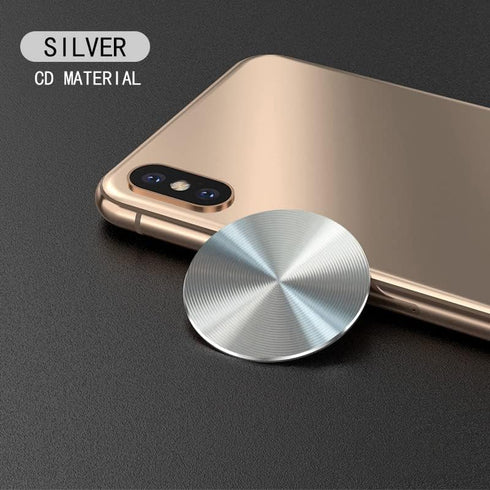 SALEX Phone Metal Plates 4 Pack for Magnetic Car Mount, Clear Silver Round 3M Adhesive Discs Without Holes