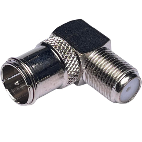 CESS Right Angle Coax F-Jack to F-Quick Push On Plug, Male/Female Adapter, Support Comcast, Verizon FiOS, 4 Pack