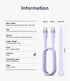 Ringke Fast Charging Pastel Cable USB C to USB C (2M / 6.56 FT) for Data Transfer, Compatible with iPhone 15 Series,