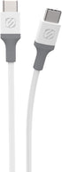 Scosche CC4WG-SP Strikeline USB-C to USB-C Sync Charging Cable, 4 Feet, White/Gray