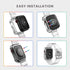 Clear Watch Band for Apple Watch 42mm 44mm 45mm, Transparent Crystal Bumper Case Compatible