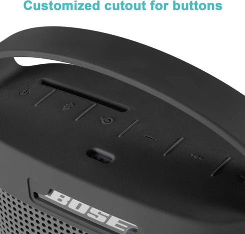 TXEsign Protective Silicone Stand Up Case with Handle for Bose SoundLink Color Bluetooth Speaker II - Dark Gray