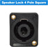speakon Connector, Speaker Jack Twist Lock 4 Pole Square, Compatible with Speakon NL4MP, NL4MPR, NL4FC (8 Packs Black)