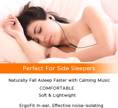 MAXROCK Ultra-Soft Sleep Earbuds, Comfortable Noise Isolating Earplugs with Mic & Volume Control - Perfect for Air