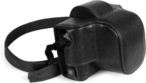 MegaGear MG2010 Ever Ready Genuine Leather Camera Case for Nikon Z fc (16-50mm) - Black