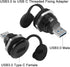QIANRENON USB3.0 to USB C Threaded Fixing Adapter 5Gbps USB3.0 Male to USB C Female Circular Connector USB3.0 to Type C Data Converter Mount Socket,Waterproof/Dust Proof, for Data Transfer/Charging