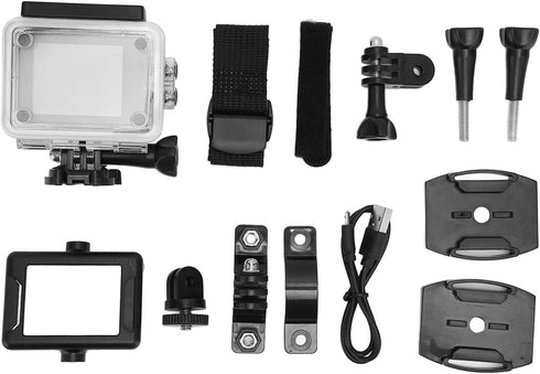 Waterproof Sports Camera - 2.0 Inch Action Camera, 4K 1080P Underwater Outdoor Sports Camera with 140 Degrees Wide