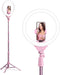UBeesize 12'' Selfie Ring Light with 62’’ Tripod Stand for Video Recording, Live Streaming, Compatible with Phones, Pink