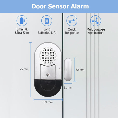 SANJIE Door Alarm for Home, Wireless Door Alarms for Kids Safety, 120dB Window Door Open Alarm Sensor, 3 Pack