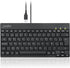 Perixx PERIBOARD-426ES Mini USB Keyboard - Black - QWERTY Español