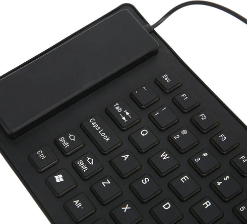 VBESTLIFE Foldable Silicone Keyboard, USB Wired 85 Keys Waterproof Rollup Keyboard for Laptop (Black)