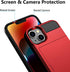 Vofolen iPhone 14 Case Wallet with Credit Card Holder, Red, Anti-Scratch Dual Layer Hybrid Bumper Armor