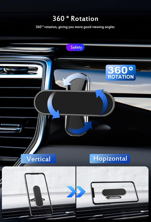 LDJYEONS 2pcs, 360 Car Phone Holder Magnetic Car Phone Holder, Rotation Capable, Suitable for General Smartphones