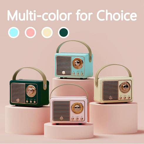 Caulikine Retro Bluetooth Speakers Birthday Gifts for Girls Small Cute Pink Portable Wireless Speaker Gift Ideas