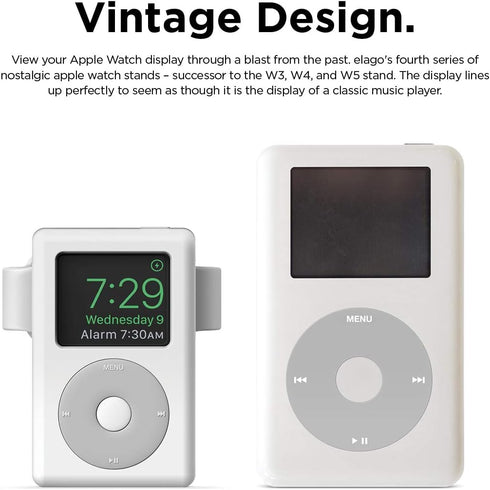 elago W6 Apple Watch Stand Compatible with iWatch Series 1-10 (46mm, 45mm, 44mm, 42mm, 41mm, 40mm, 38mm)