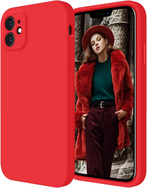 Cordking iPhone 11 Case, Upgraded Silicone with Camera Protection, Soft Anti-Scratch Microfiber Lining, 6.1 inch, Red