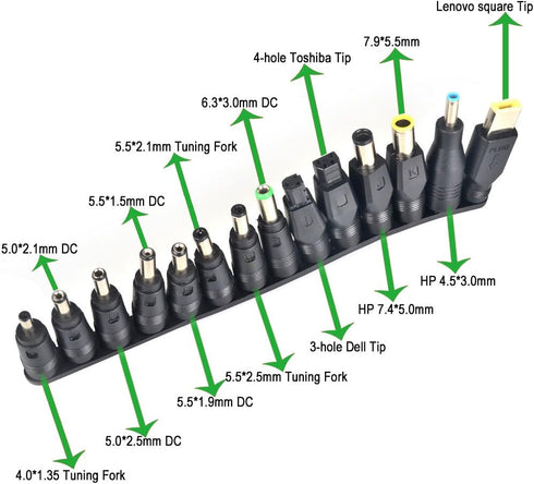 aceyoon 38 PCS Universal Laptop DC Power Adapter Tips, 5.5 mm x 2.1 mm DC AC Power Adapter Kits for Thinkpad