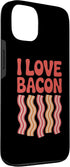 Bacon Lovers Enthusiasts Delight Humor 13 I Love Bacon Delicious Sizzling Humor Fun Case for iPhone