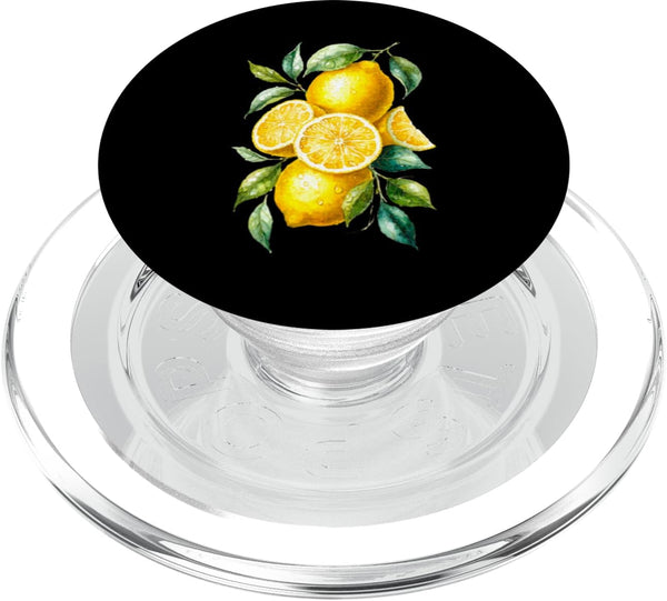 Vintage Citrus Fruit Lemon Summer Aesthetics Watercolor Citrus Lemonade Minimalist Summer Lemon PopSockets PopGrip for MagSafe