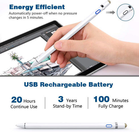 TiMOVO Stylus Pen for iPad 11th/10th/9th/8th/7th Generation, 20Hrs Work Palm Rejection, High Precise iPad Pencil