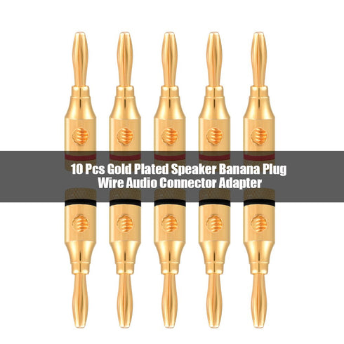 Taidda 10 Pcs Portable Lightweight Sturdy Durable Gold Plated Speaker Banana Connector Plug Wire Audio Adapter