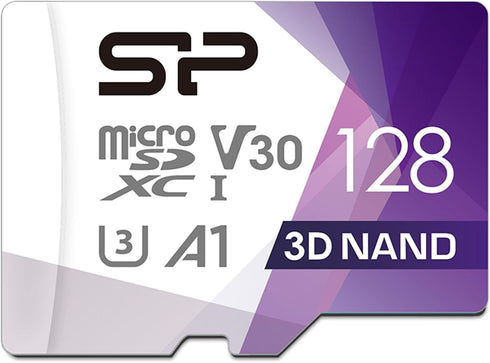 Silicon Power 128GB Micro SD Card U3 SDXC, Up to 100MB/s High Speed Memory Card for Cams and Drones