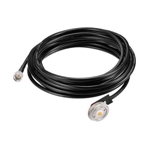Eightwood NMO 3/4 Inch Mount to Mini-UHF Male Extension Cable | RG58 16.4 Feet for Two-Way Radio