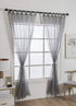 ZebraSmile 1 Panel Tab Top Curtains - Sheer Drapery for Bedroom & Living Room - Silver Gray 88(H) X55(W) in