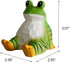 TANG SONG Adorable Hand-Carved Wooden Frog Phone Stand - Cute Tablet Holder