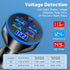 5-in-1 Multi-Port Car Charger with Voltage Detection, PD+3USB+QC3.0 Fast Charge Adapter for iPhone/Android/Samsung/iPad
